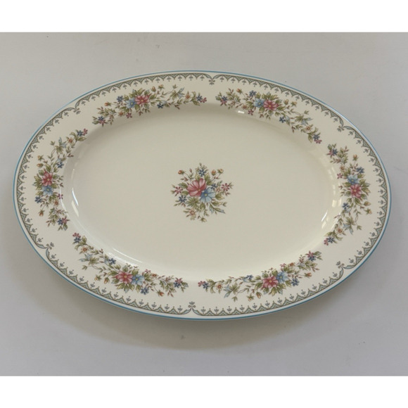Mikasa Other - RARE Mikasa Flower Mist Bone China Oval Serving Platter 15” x 10.75” Japan Made